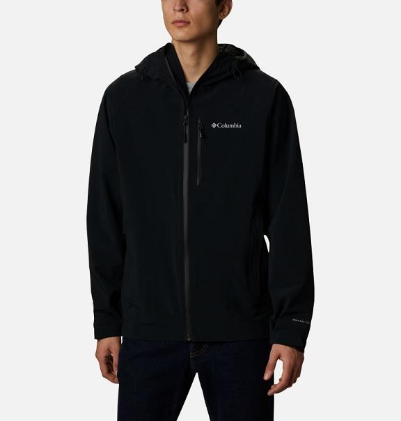 Columbia Beacon Trail Rain Jacket Black For Men's NZ1276 New Zealand